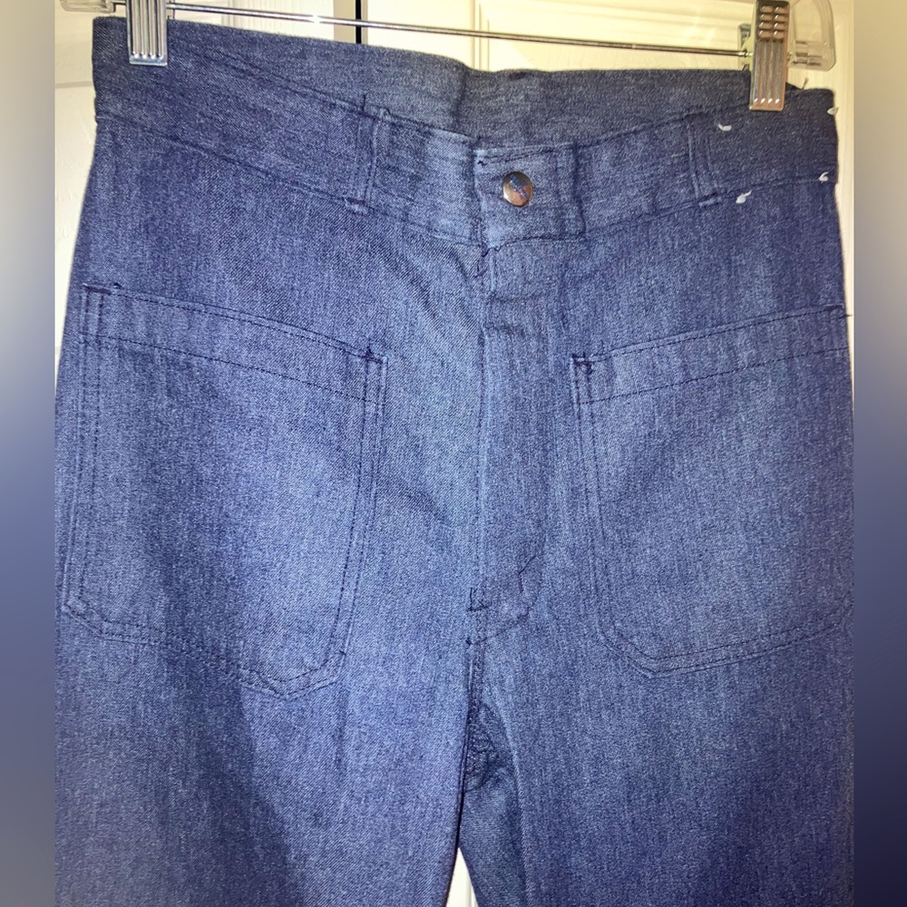 RARE Vintage 80’s Seafarer Dungaree High Rise Sailor Bell Bottom Denim trouser